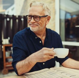 Older Man Drinking Coffee